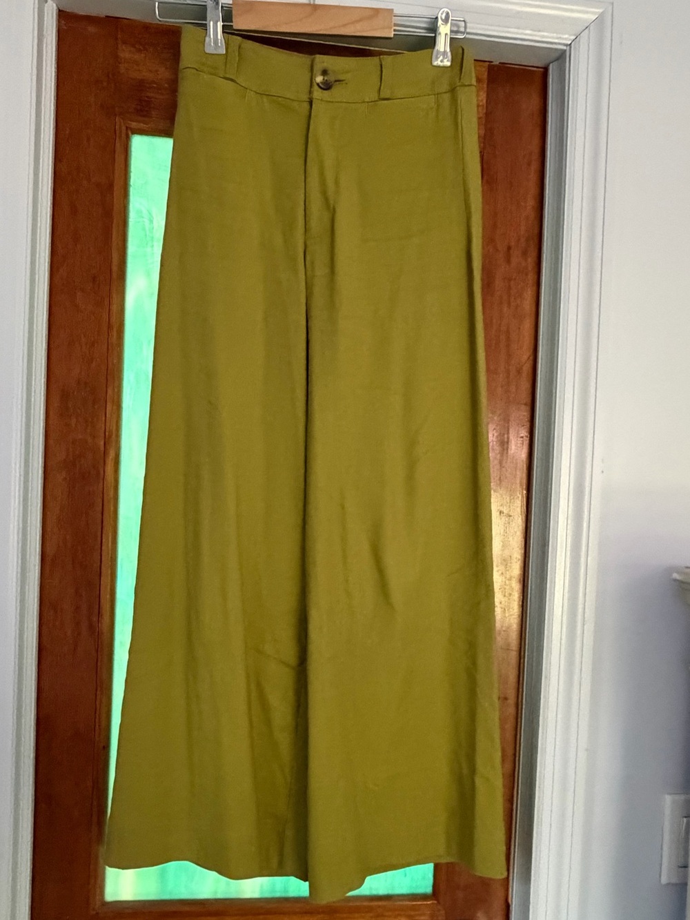 Anthropologie Ettie High-Rise Crop Wide-Leg Pants by Maeve: Linen Edition holly - Picture 5 of 11